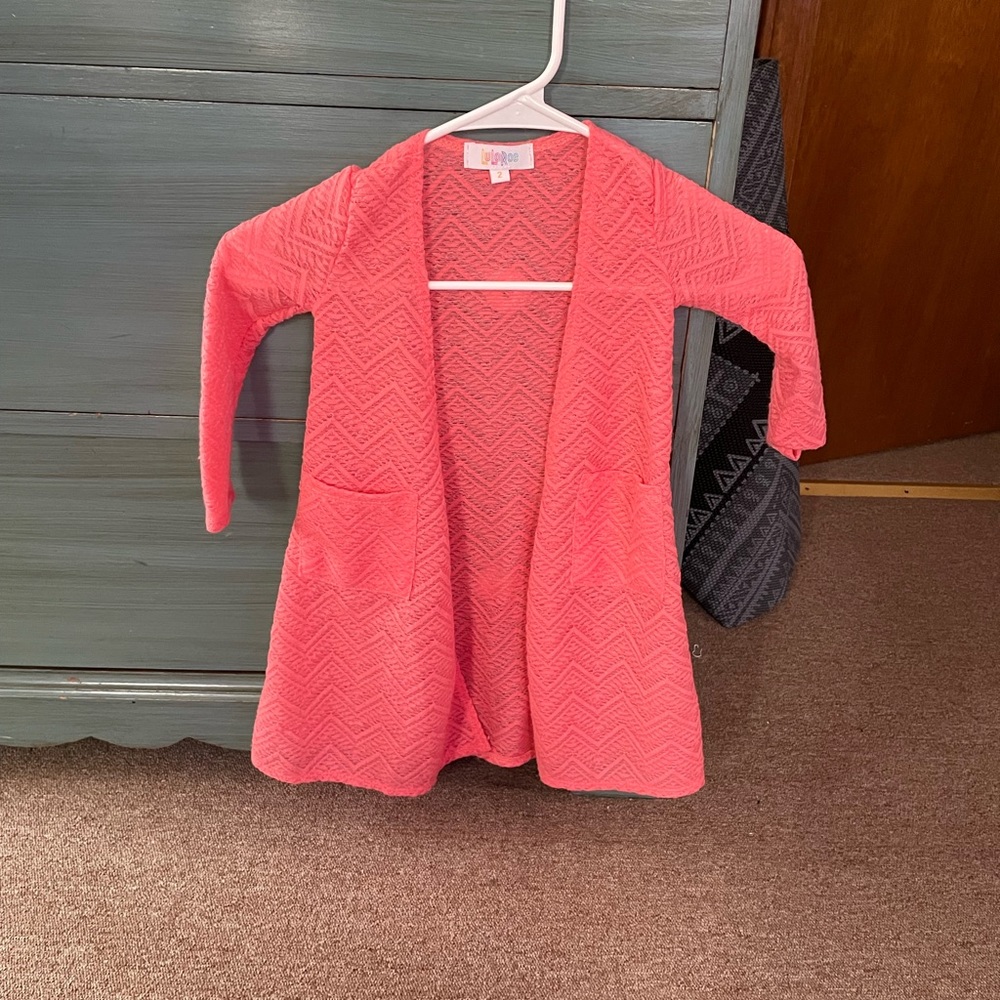 Lularoe girls size 2 peach/pink duster
